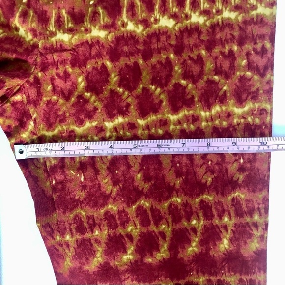 Lafayette New York Womens Pant size 2 Boho Chic Tie Dye Red luxury cotton - Picture 8 of 11